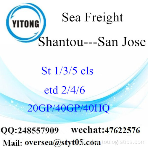 Shantou Port Seefracht Versand nach San Jose